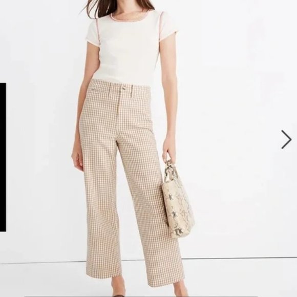 Madewell Pants - NWT Madewell Emmett Slim Wide-Leg in Gingham